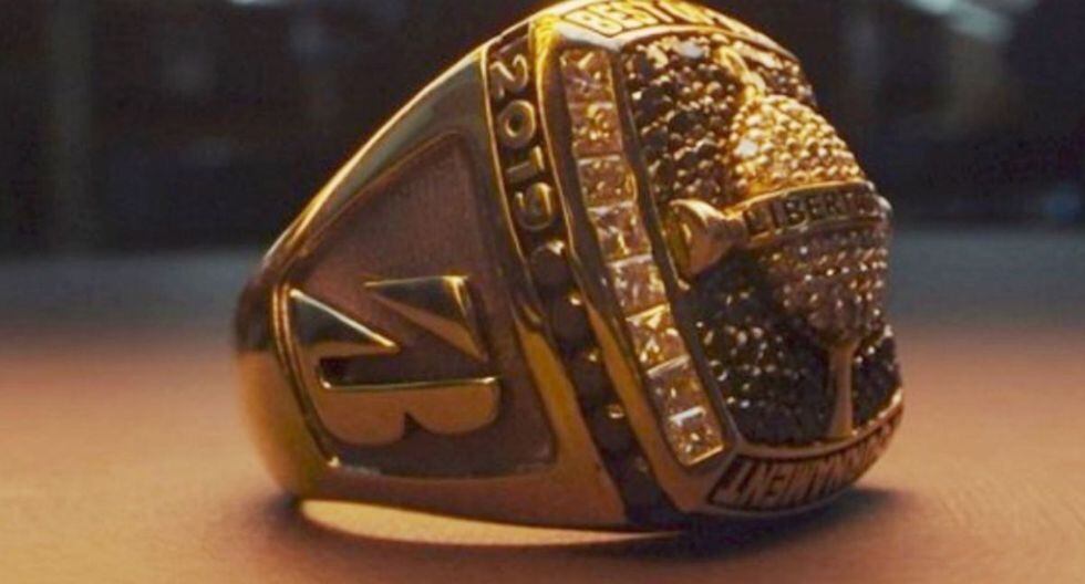 Anillo que se entregará al mejor jugador de la final 2019. (@SC_ESPN)