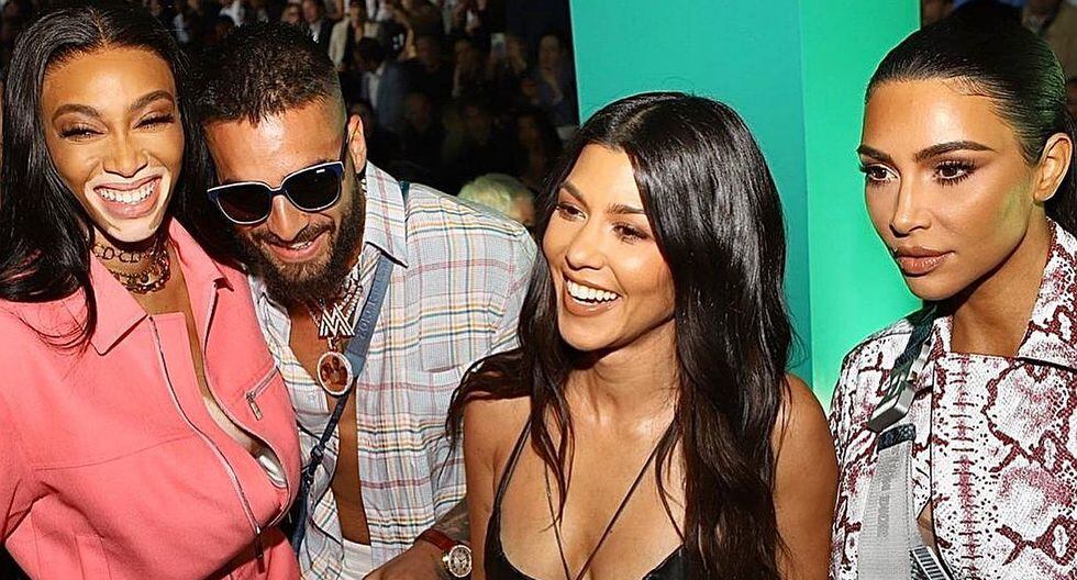 Maluma y Winnie Harlow se lucen junto a Kim y Kourtney Kardashian en el desfile de Dior en Miami. (Foto: @maluma)