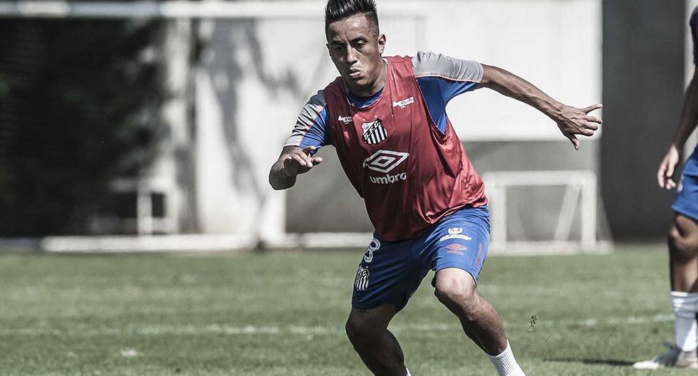 Christian Cueva a vuelto a entrenar en Santos FC, pero no con el plantel principal. (Foto: Ivan Storti / Santos FC)