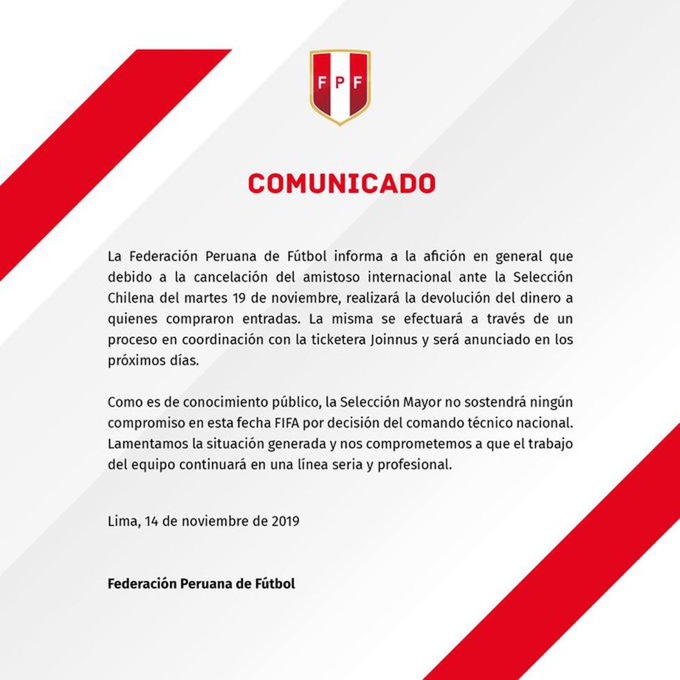 Comunicado de la FPF.