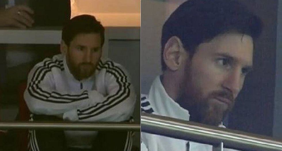 España 6-1 Argentina: así lo sufrió Lionel Messi desde la tribuna