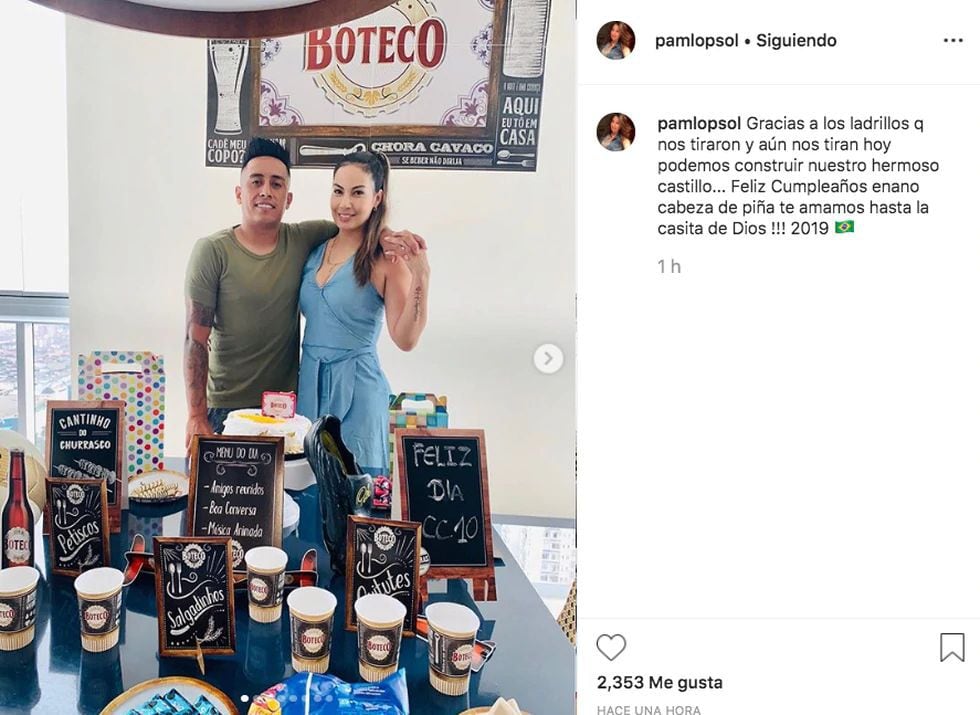 Christian Cueva: Pamela López y su divertido saludo al futbolista: “Feliz cumpleaños, enano cabeza de piña”. (Foto: Instagram)
